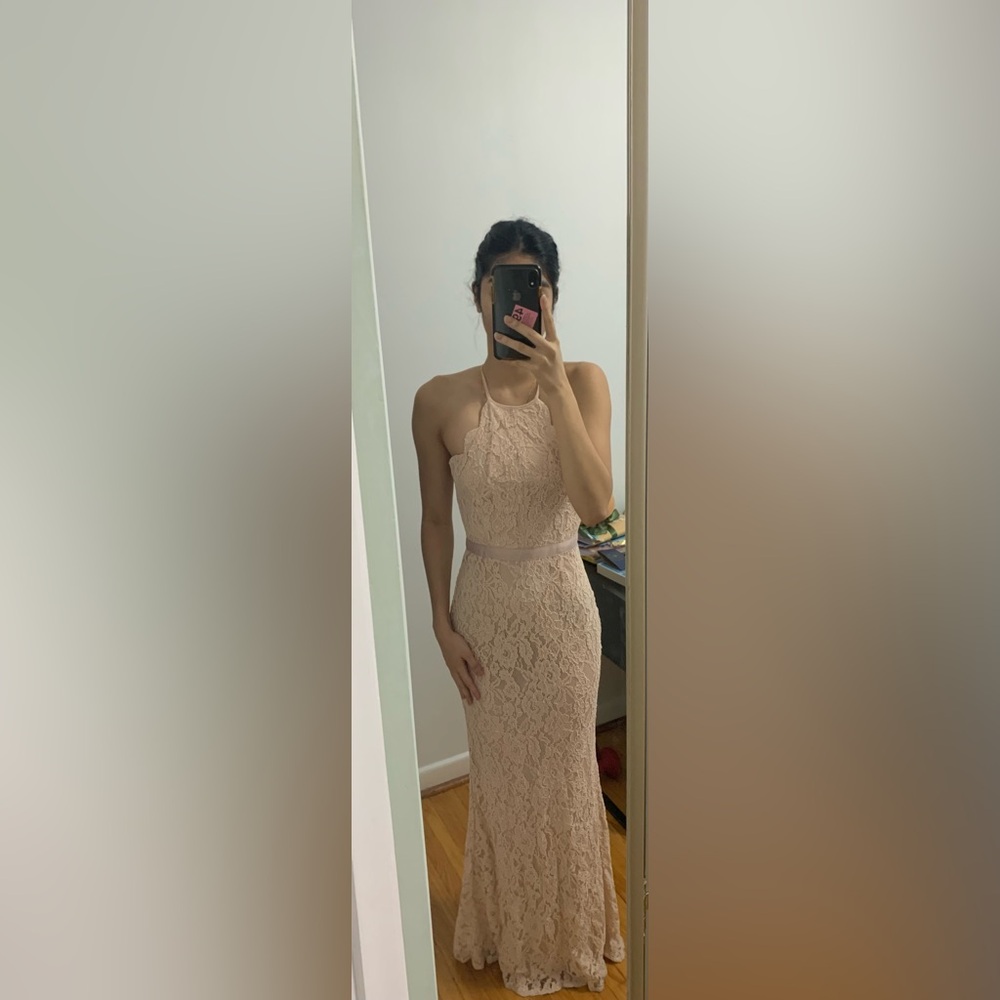 Elegant Lace Pink Dress